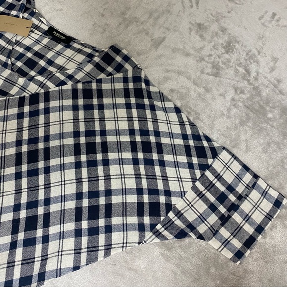 NWT RACHEL COMEY sz 6 Grateful Midi Dress 100% Cotton Plaid V-neck Short Sleeve - Picture 7 of 16